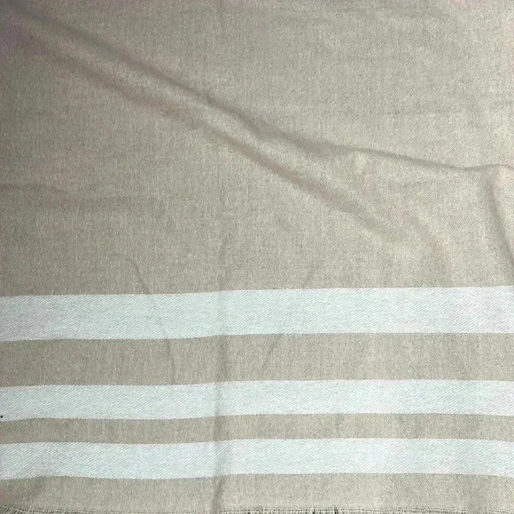 UNBRANDED Peach White Fringe Blanket Scarf Wrap - Picture 4 of 6